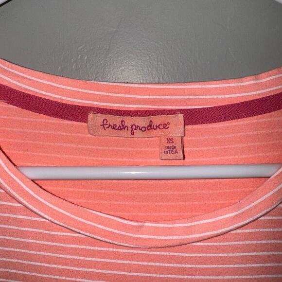 Fresh Produce Pink Striped Short Sleeve Dress Woman’s Size XS Style 22691 - Picture 2 of 7